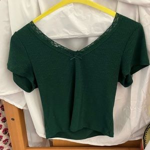Cute Green V-Neck Top